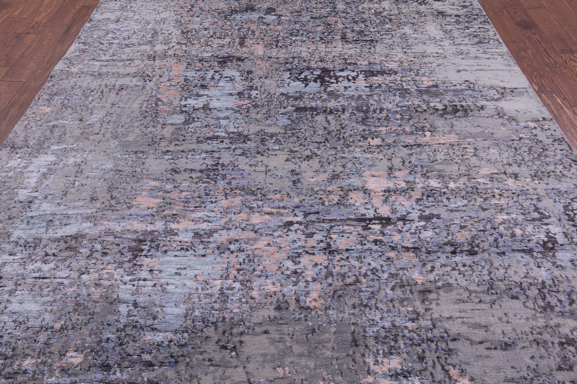 Abstract Contemporary Hand Knotted Wool & Silk Rug - 8' 0" X 10' 2" - Golden Nile
