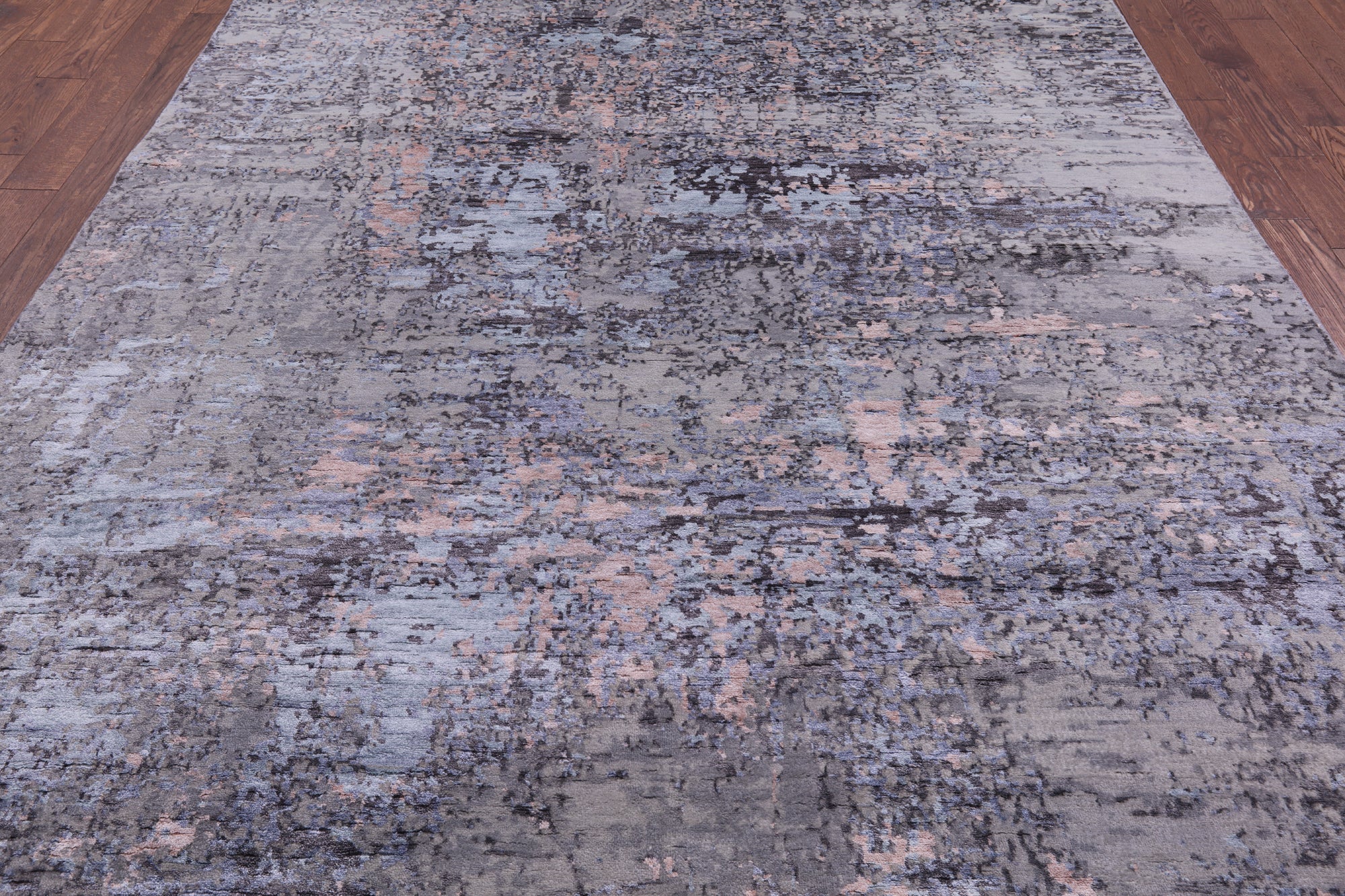 Abstract Contemporary Hand Knotted Wool & Silk Rug - 8' 0" X 10' 2" - Golden Nile