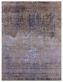 Abstract Modern Hand Knotted Wool & Silk Rug - 8' 1" X 10' 8" - Golden Nile