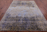 Abstract Modern Hand Knotted Wool & Silk Rug - 8' 1" X 10' 8" - Golden Nile