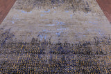 Abstract Modern Hand Knotted Wool & Silk Rug - 8' 1" X 10' 8" - Golden Nile