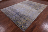 Abstract Modern Hand Knotted Wool & Silk Rug - 8' 1" X 10' 8" - Golden Nile