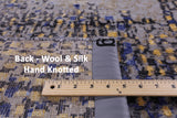 Abstract Modern Hand Knotted Wool & Silk Rug - 8' 1" X 10' 8" - Golden Nile