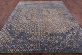 Grey Abstract Modern Hand Knotted Wool & Silk Rug - 8' 2" X 10' 0" - Golden Nile
