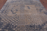 Grey Abstract Modern Hand Knotted Wool & Silk Rug - 8' 2" X 10' 0" - Golden Nile