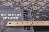 Grey Abstract Modern Hand Knotted Wool & Silk Rug - 8' 2" X 10' 0" - Golden Nile