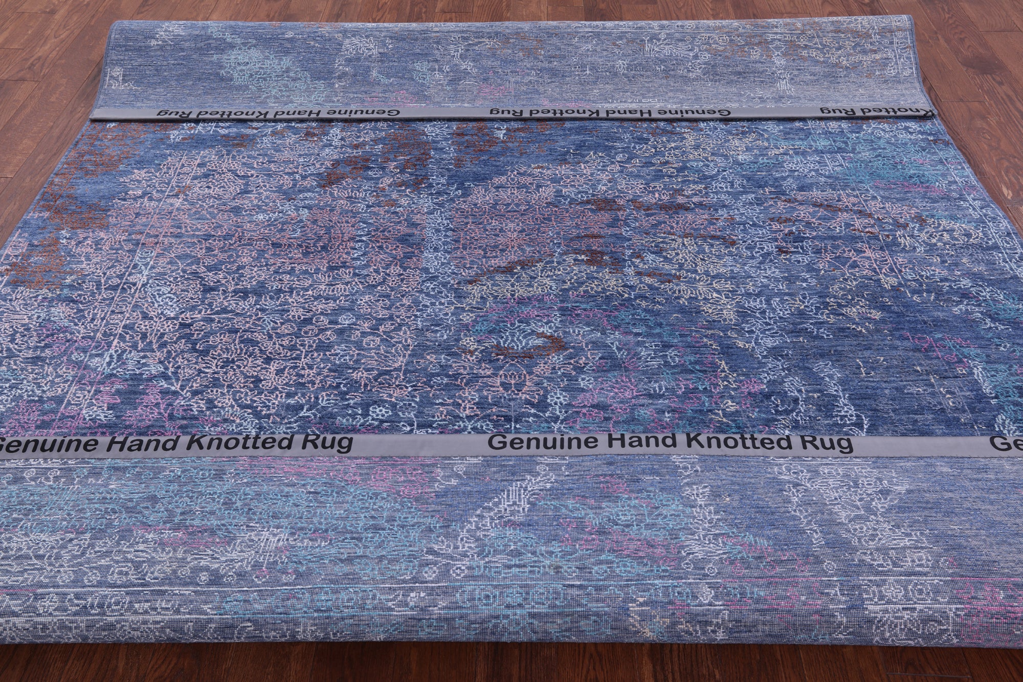 Contemporary Hand Knotted Wool & Silk Rug - 7' 11" X 9' 10" - Golden Nile