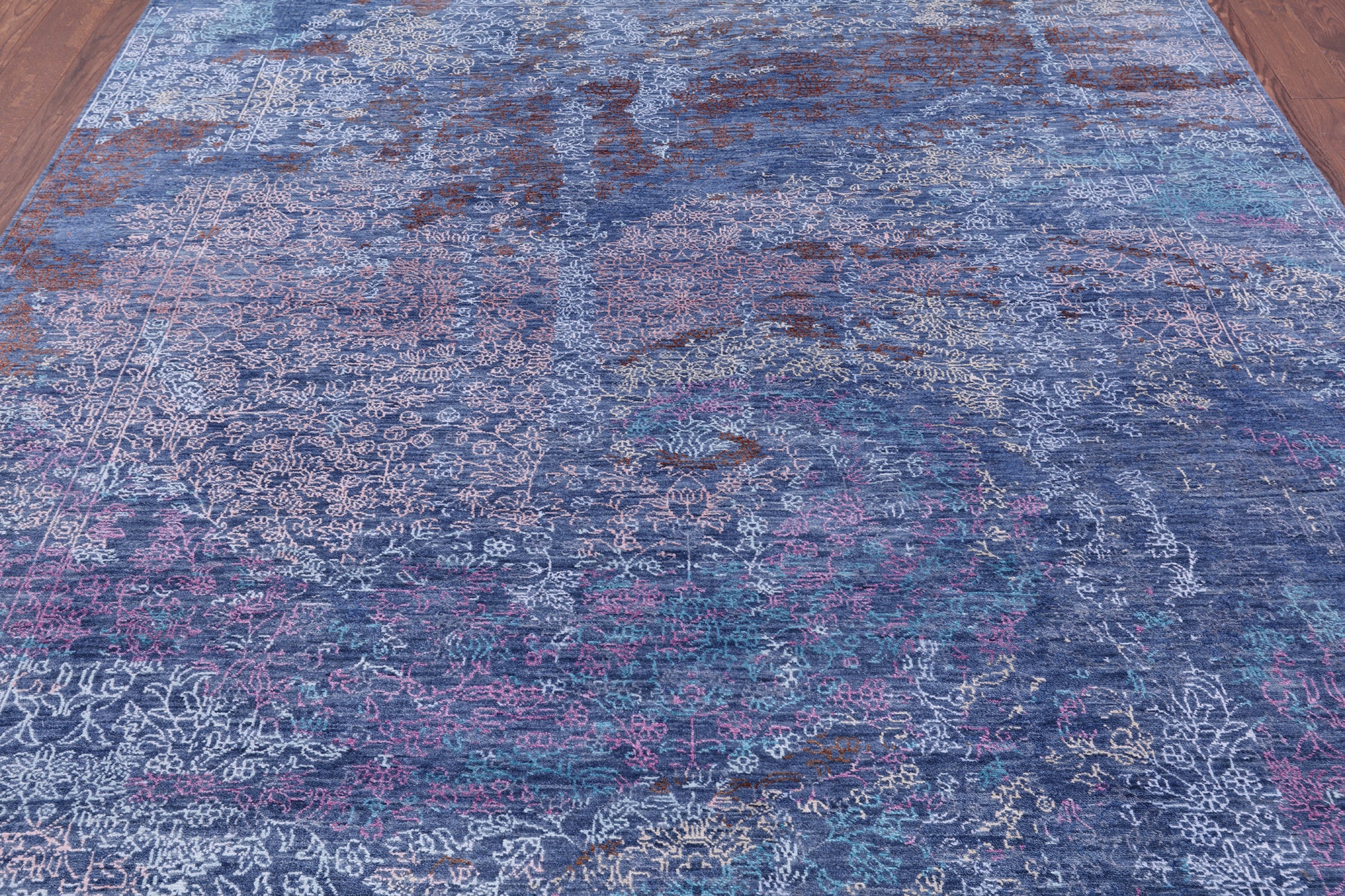 Contemporary Hand Knotted Wool & Silk Rug - 7' 11" X 9' 10" - Golden Nile