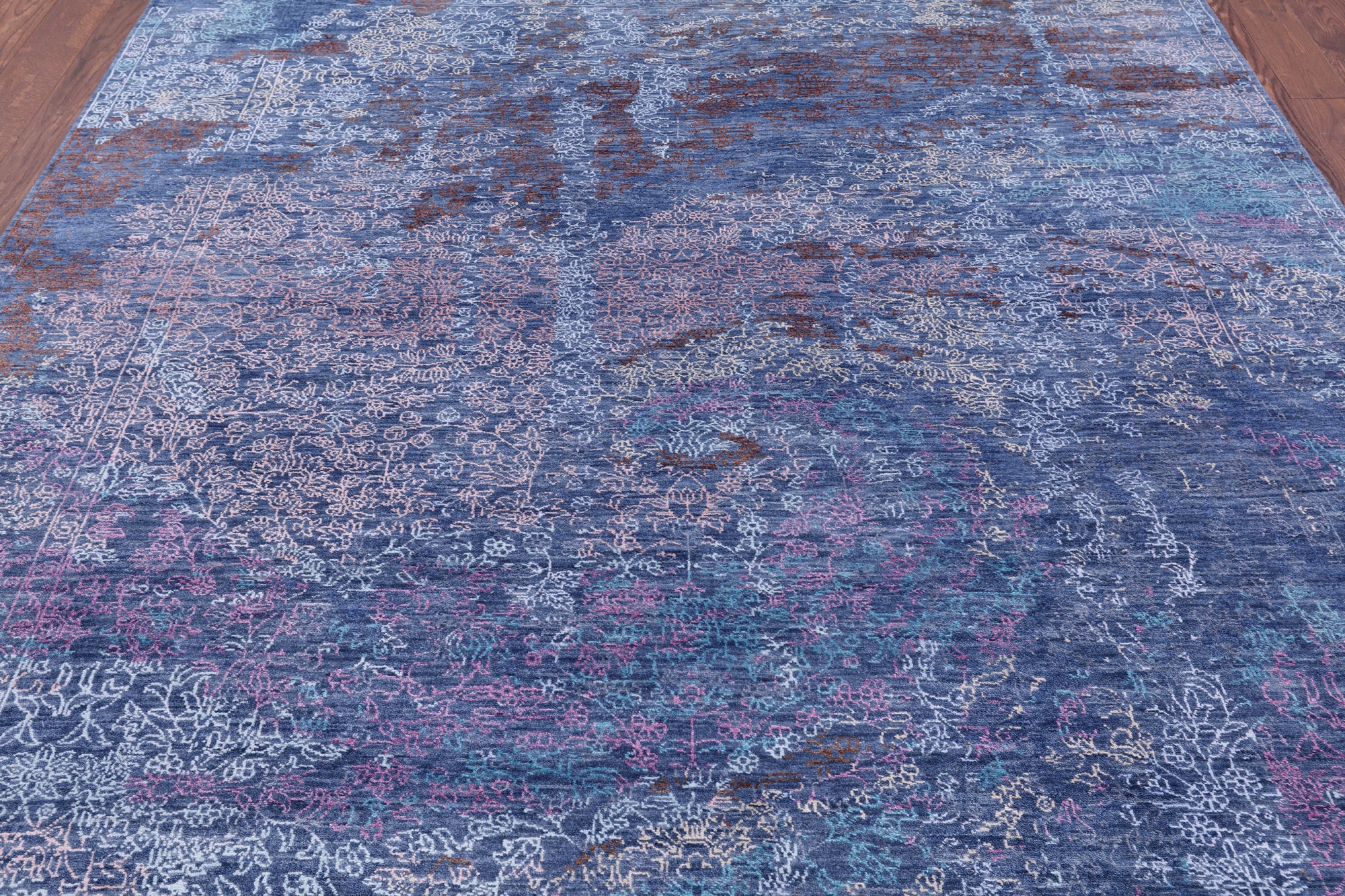 Contemporary Hand Knotted Wool & Silk Rug - 7' 11" X 9' 10" - Golden Nile