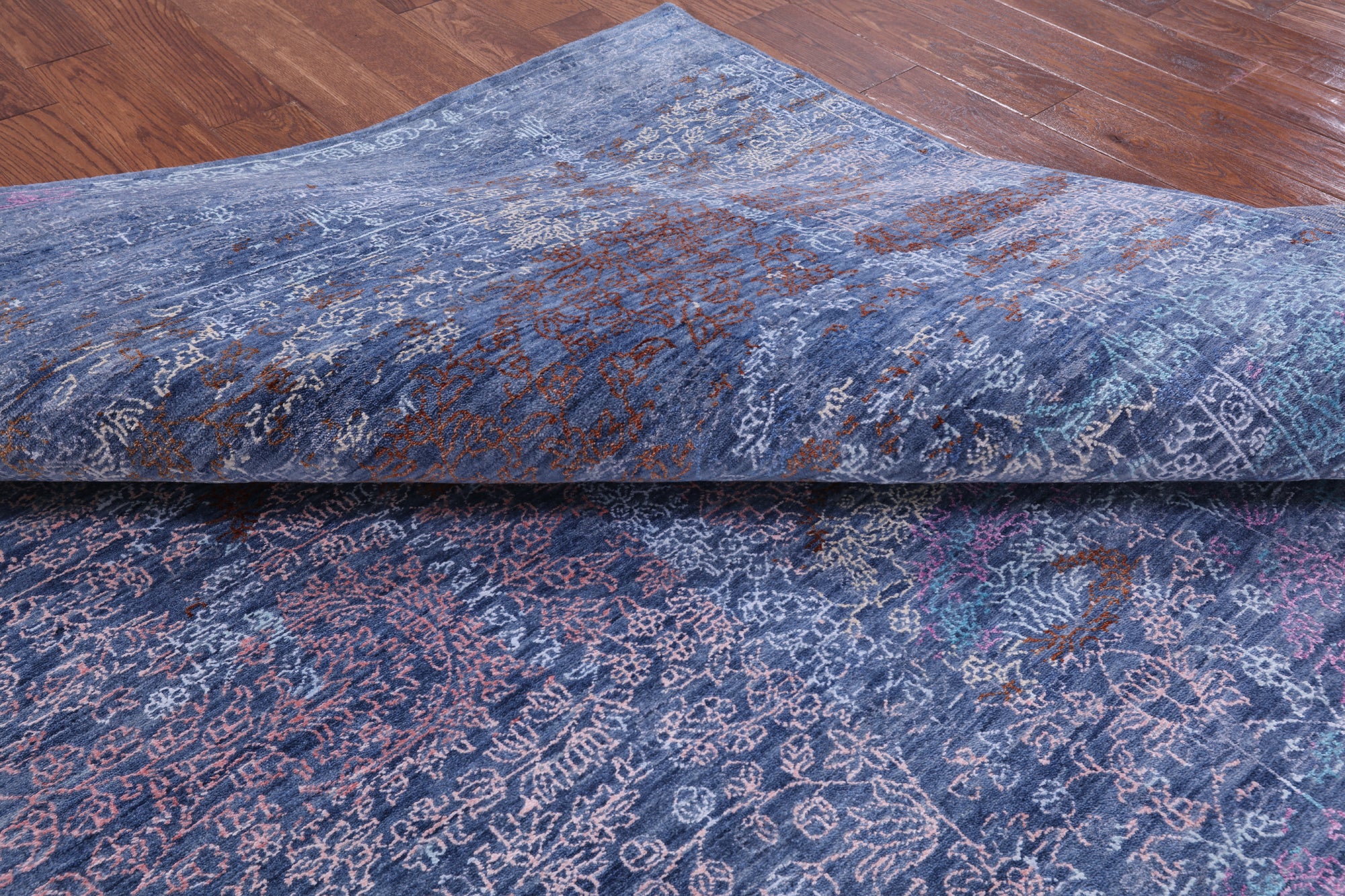 Contemporary Hand Knotted Wool & Silk Rug - 7' 11" X 9' 10" - Golden Nile