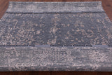 Grey Contemporary Hand Knotted Wool & Silk Rug - 7' 11" X 9' 8" - Golden Nile