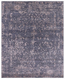 Grey Contemporary Hand Knotted Wool & Silk Rug - 7' 11" X 9' 8" - Golden Nile