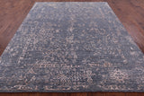 Grey Contemporary Hand Knotted Wool & Silk Rug - 7' 11" X 9' 8" - Golden Nile
