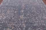 Grey Contemporary Hand Knotted Wool & Silk Rug - 7' 11" X 9' 8" - Golden Nile