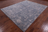 Grey Contemporary Hand Knotted Wool & Silk Rug - 7' 11" X 9' 8" - Golden Nile