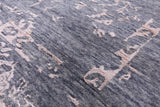 Grey Contemporary Hand Knotted Wool & Silk Rug - 7' 11" X 9' 8" - Golden Nile