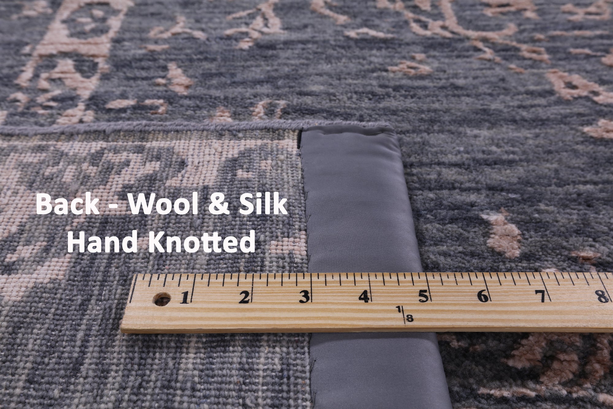 Grey Contemporary Hand Knotted Wool & Silk Rug - 7' 11" X 9' 8" - Golden Nile