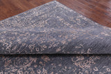 Grey Contemporary Hand Knotted Wool & Silk Rug - 7' 11" X 9' 8" - Golden Nile