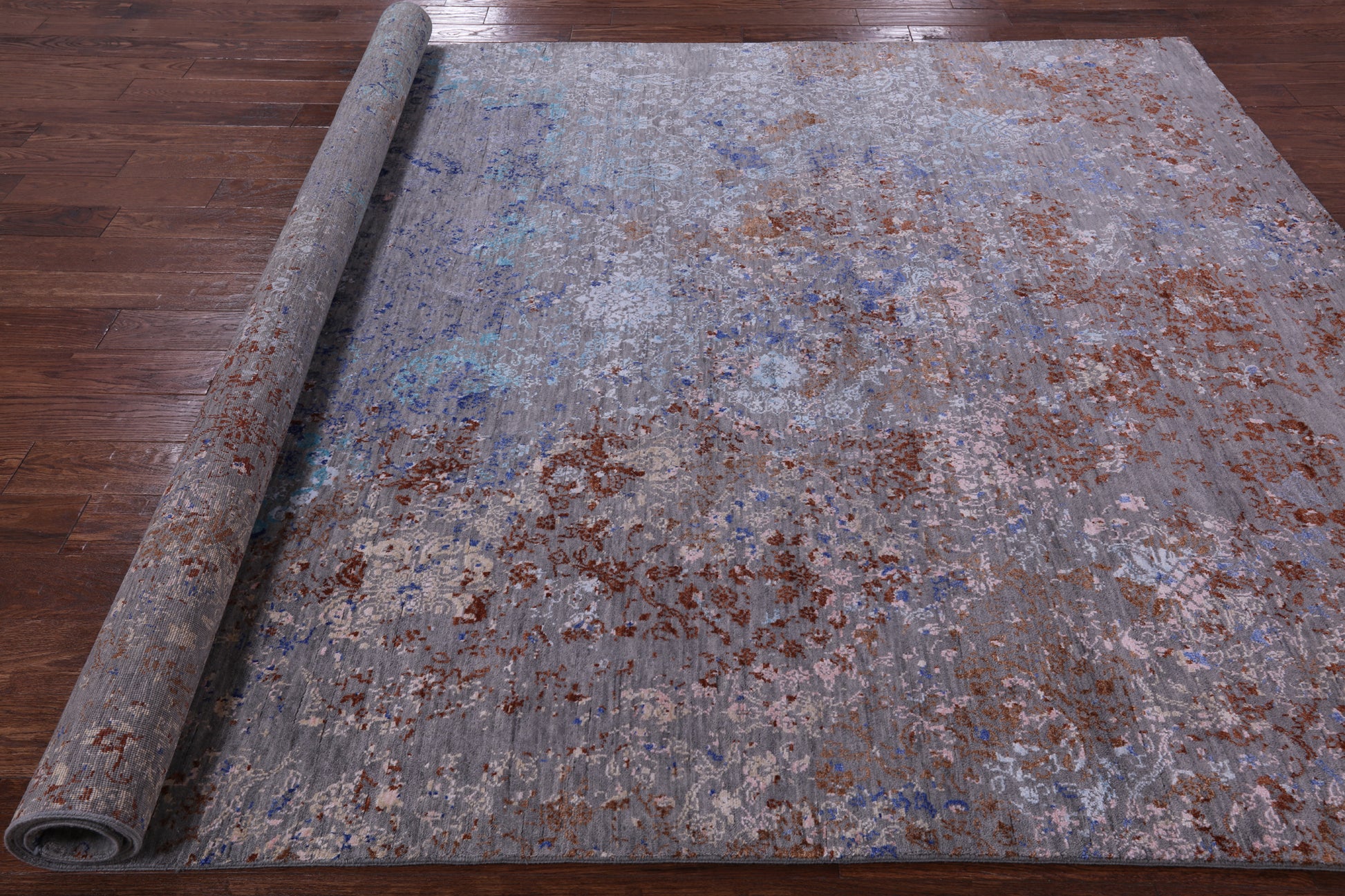 Modern Handmade Wool & Silk Rug - 7' 10" X 10' 4" - Golden Nile