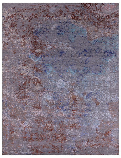 Modern Handmade Wool & Silk Rug - 7' 10" X 10' 4" - Golden Nile