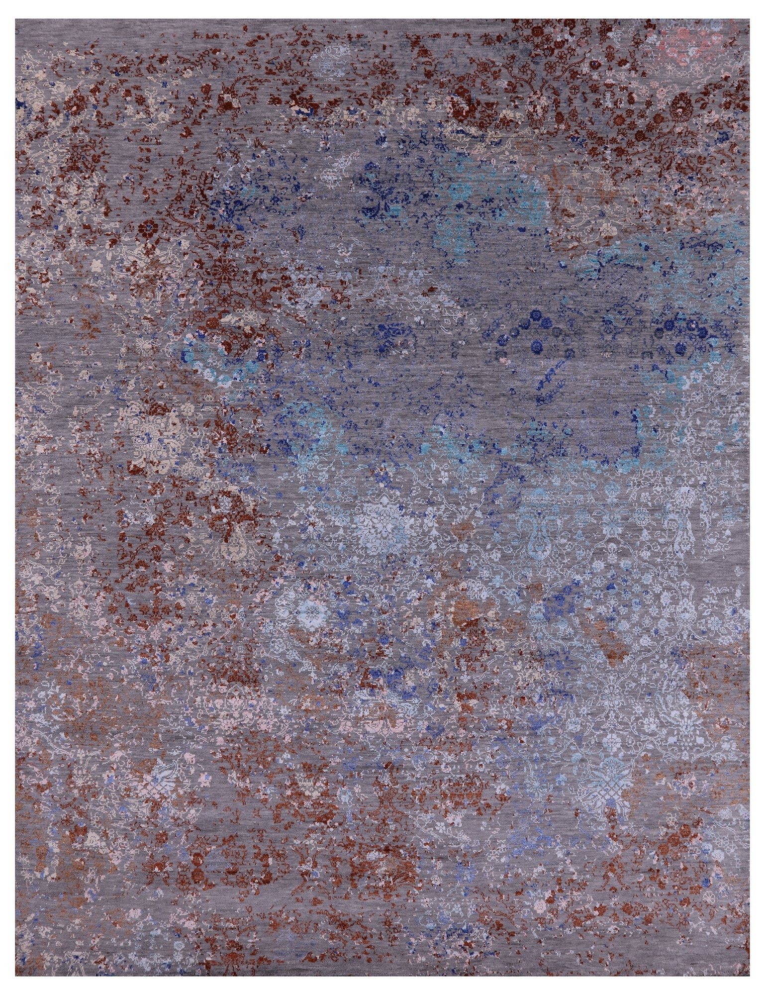 Modern Handmade Wool & Silk Rug - 7' 10" X 10' 4" - Golden Nile