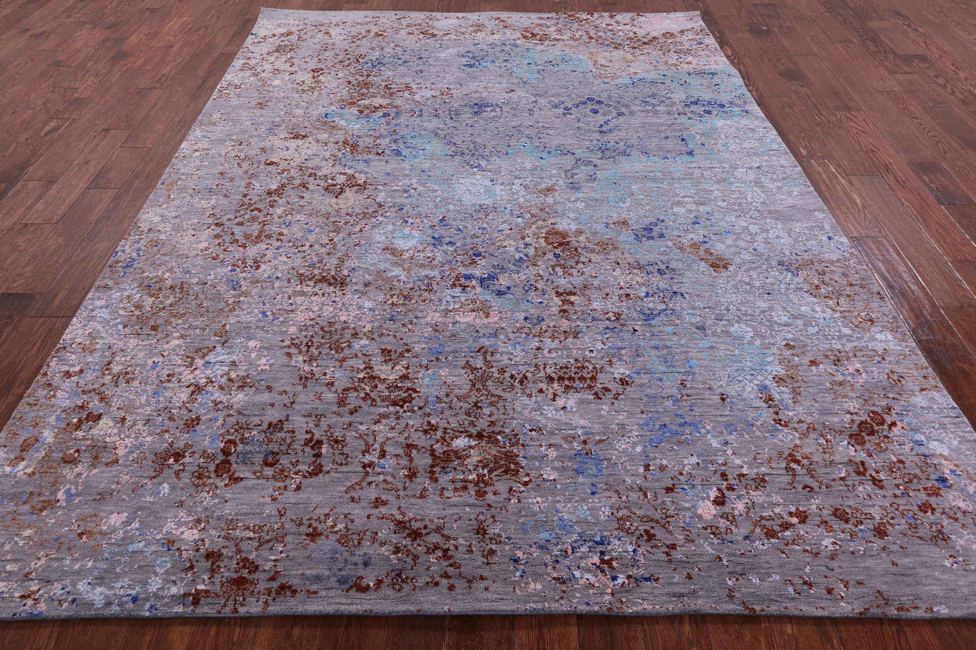 Modern Handmade Wool & Silk Rug - 7' 10" X 10' 4" - Golden Nile
