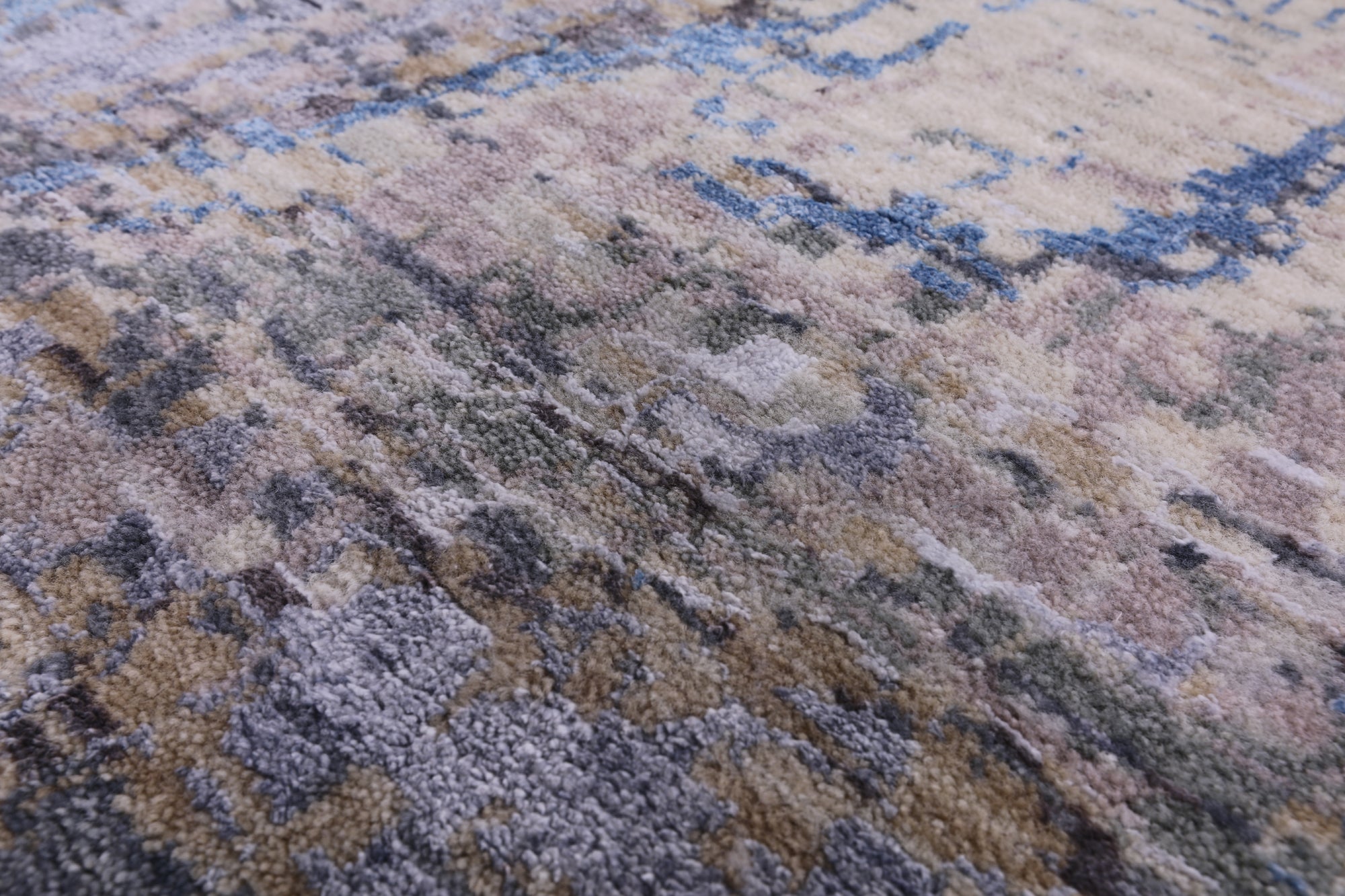 Contemporary Hand Knotted Wool & Silk Rug - 9' 0" X 11' 9" - Golden Nile