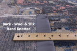 Contemporary Hand Knotted Wool & Silk Rug - 9' 0" X 11' 9" - Golden Nile