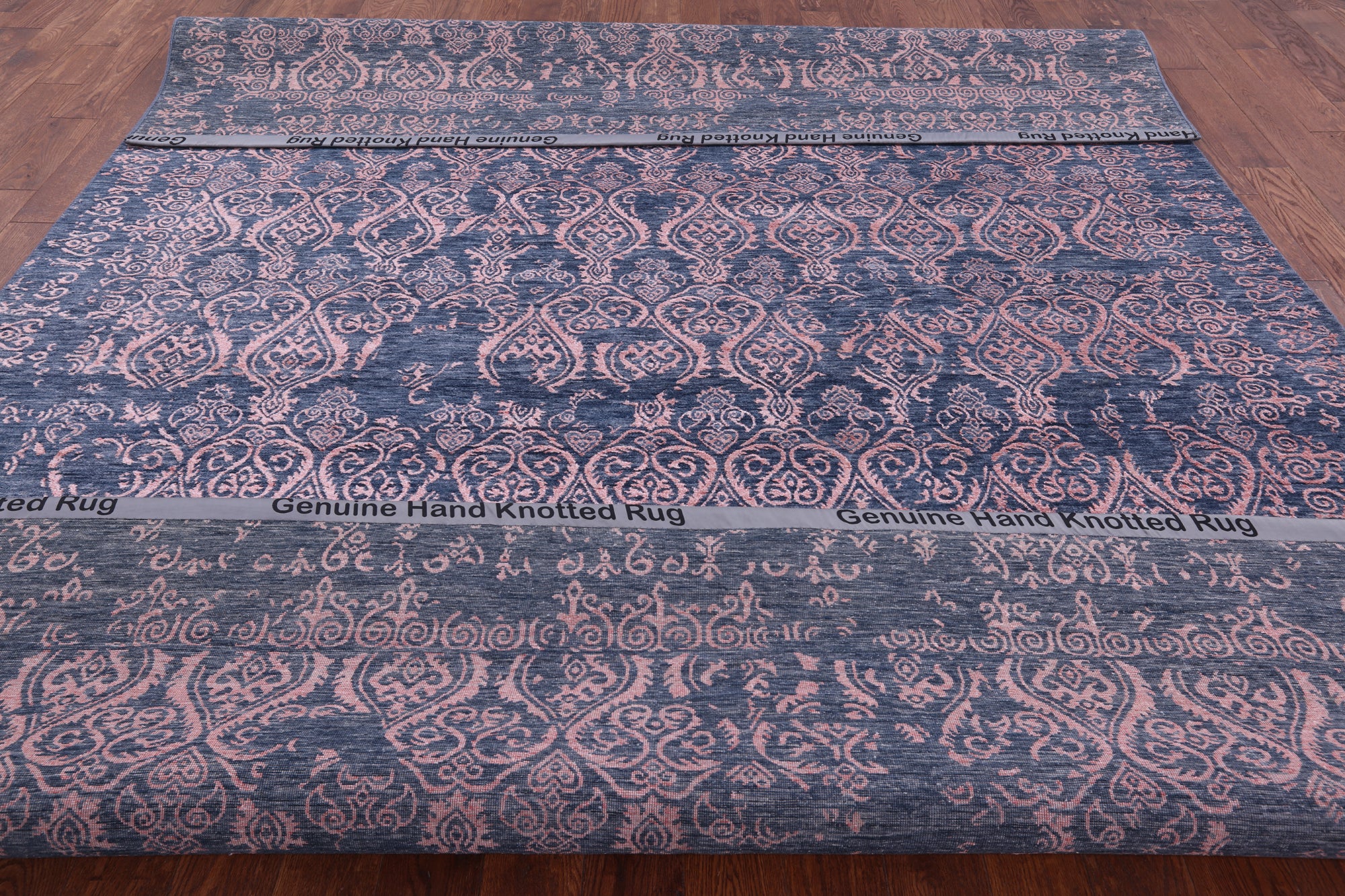 Blue Modern Hand Knotted Wool & Silk Rug - 9' 1" X 12' 5" - Golden Nile