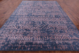 Blue Modern Hand Knotted Wool & Silk Rug - 9' 1" X 12' 5" - Golden Nile