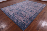 Blue Modern Hand Knotted Wool & Silk Rug - 9' 1" X 12' 5" - Golden Nile