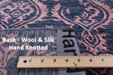 Blue Modern Hand Knotted Wool & Silk Rug - 9' 1" X 12' 5" - Golden Nile