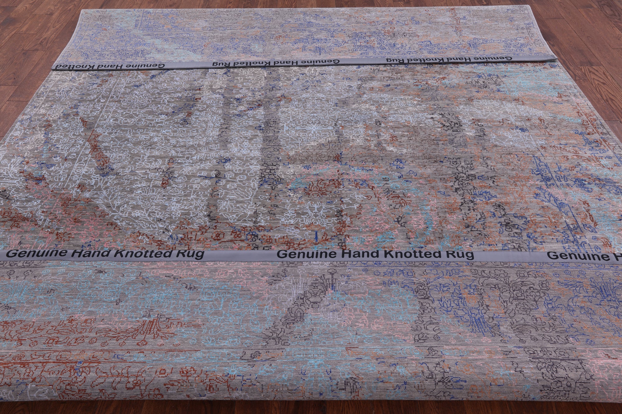 Modern Handmade Wool & Silk Rug - 9' 0" X 12' 0" - Golden Nile
