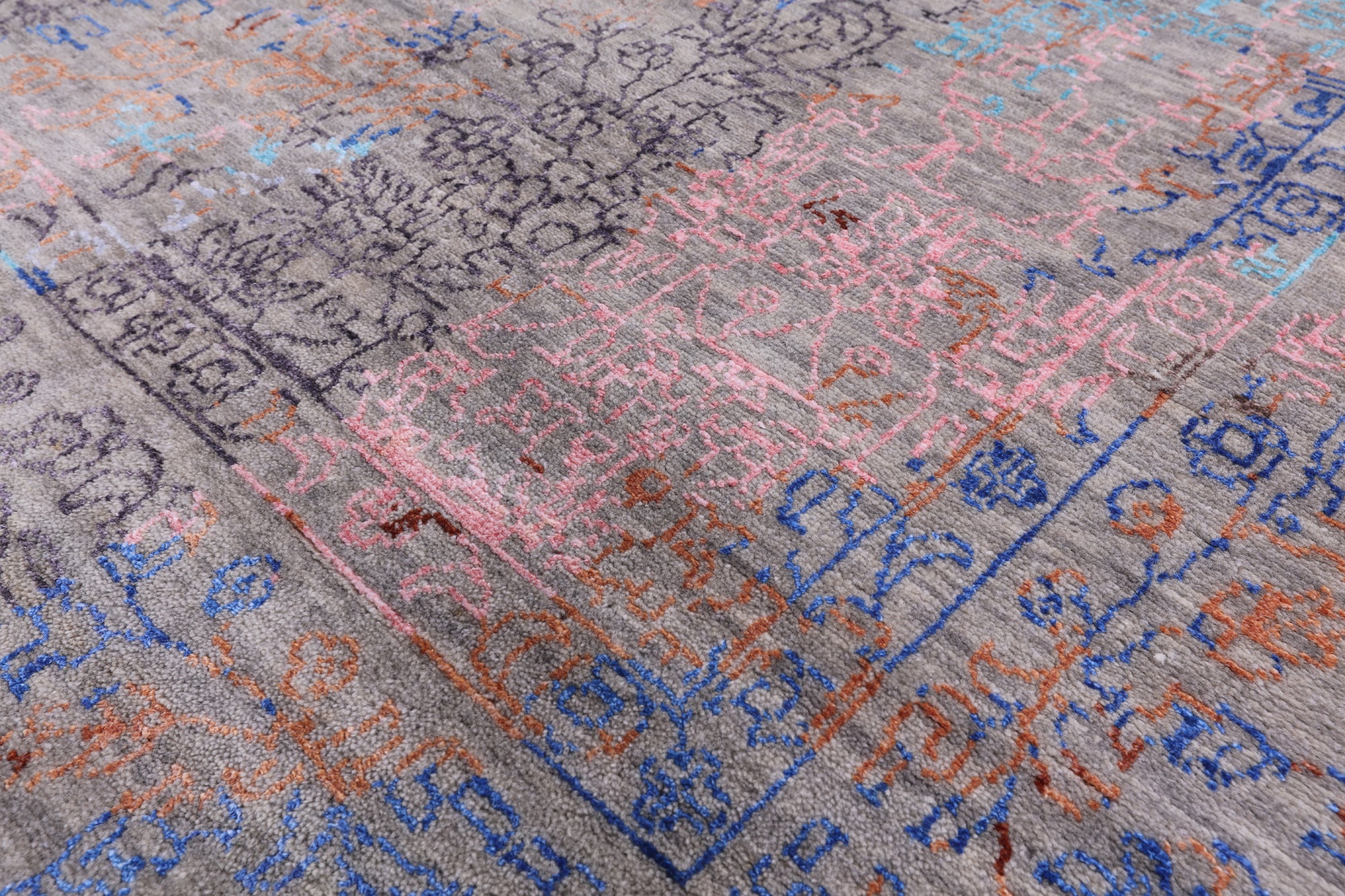 Modern Handmade Wool & Silk Rug - 9' 0" X 12' 0" - Golden Nile