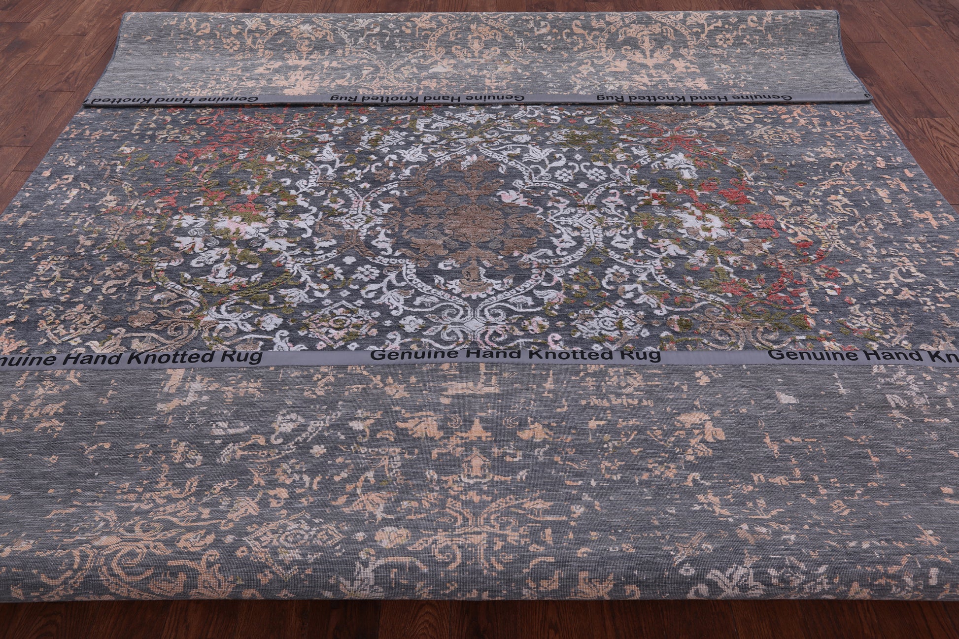Modern Handmade Wool & Silk Rug - 9' 1" X 12' 2" - Golden Nile