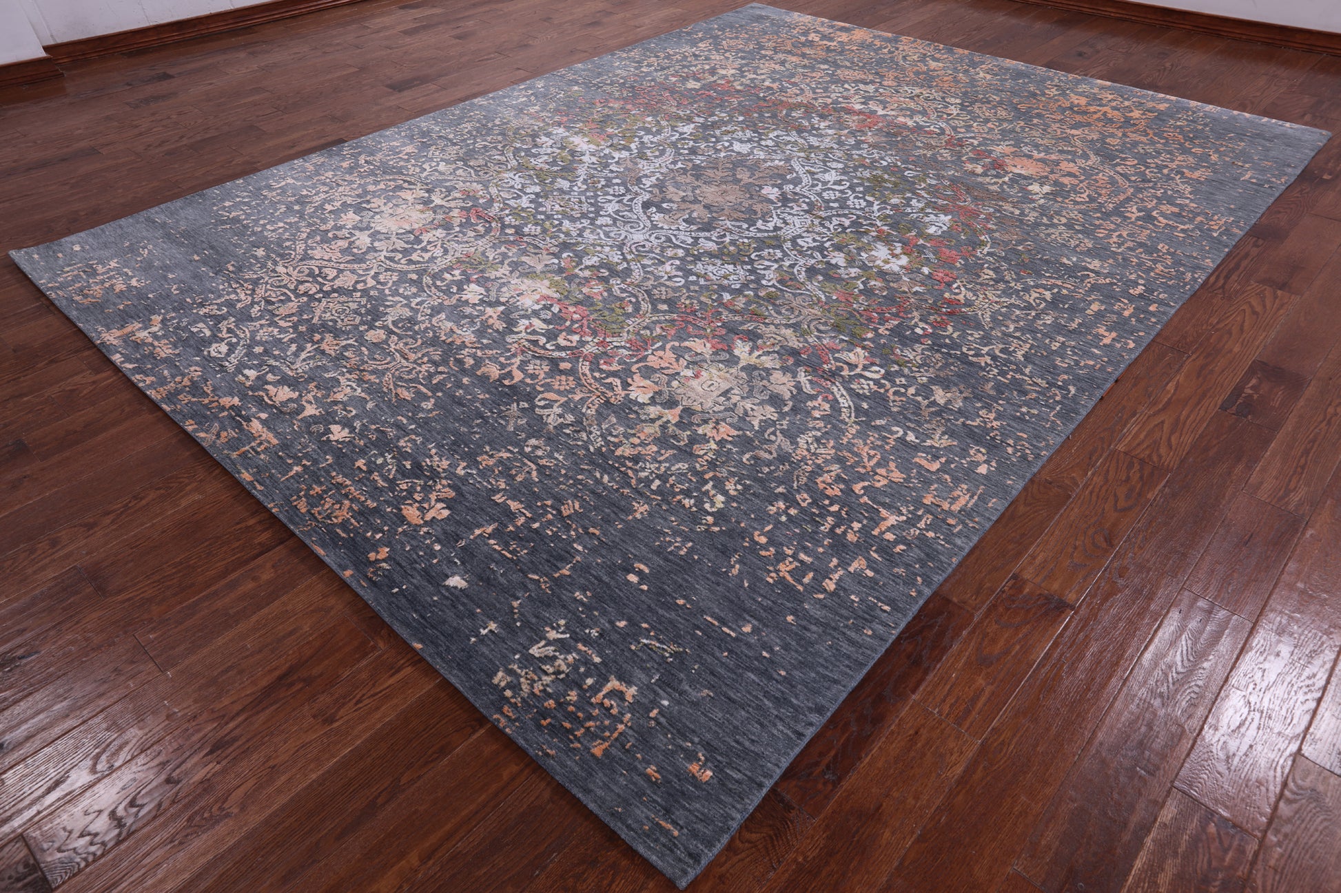 Modern Handmade Wool & Silk Rug - 9' 1" X 12' 2" - Golden Nile
