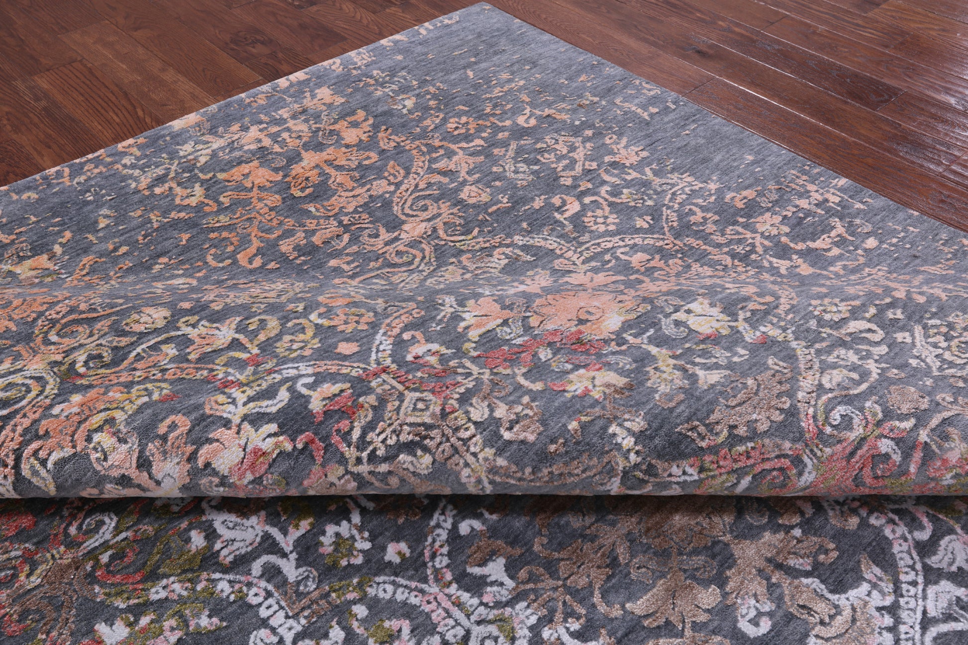 Modern Handmade Wool & Silk Rug - 9' 1" X 12' 2" - Golden Nile