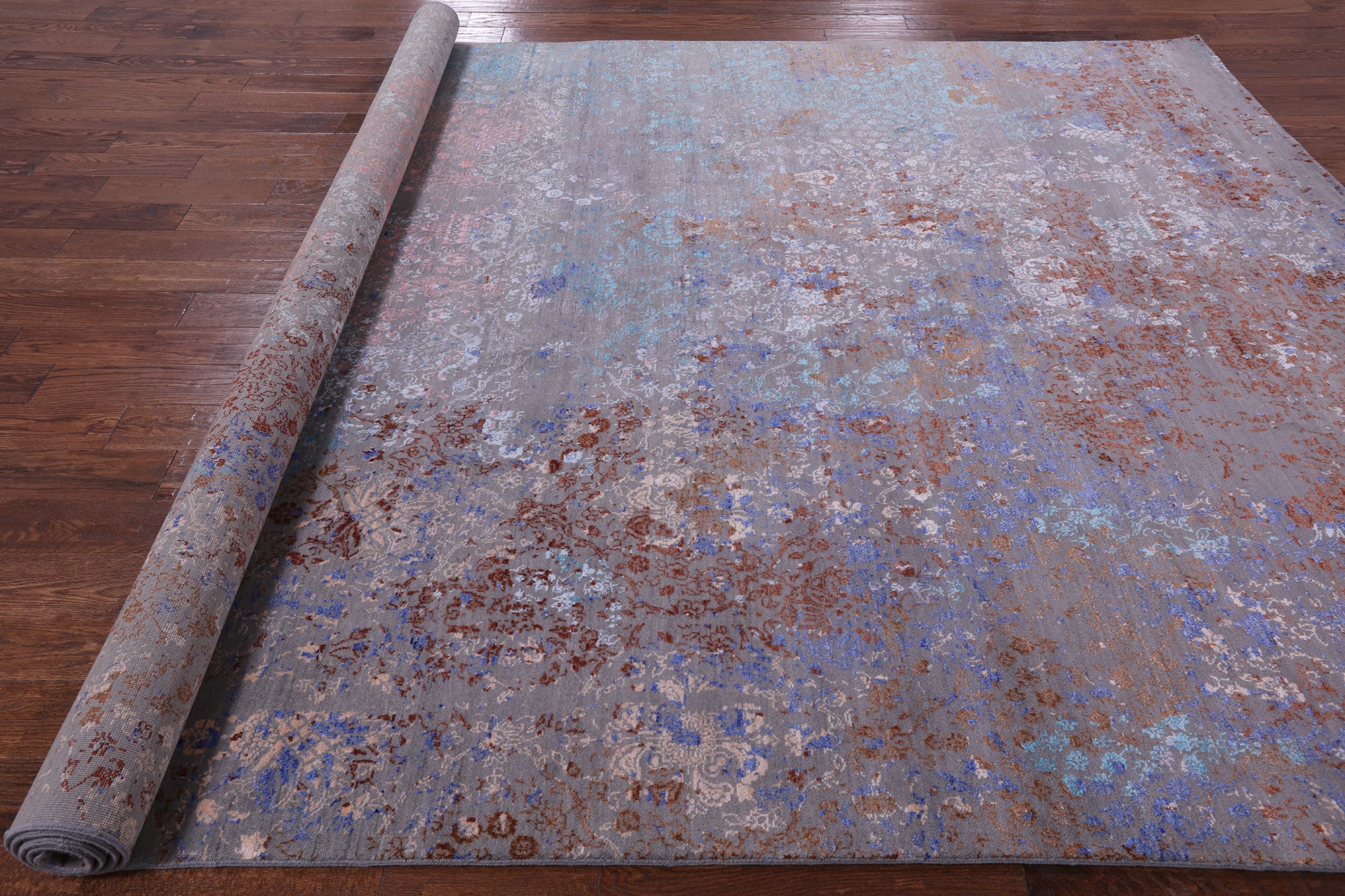 Modern Handmade Wool & Silk Rug - 8' 10" X 12' 9" - Golden Nile