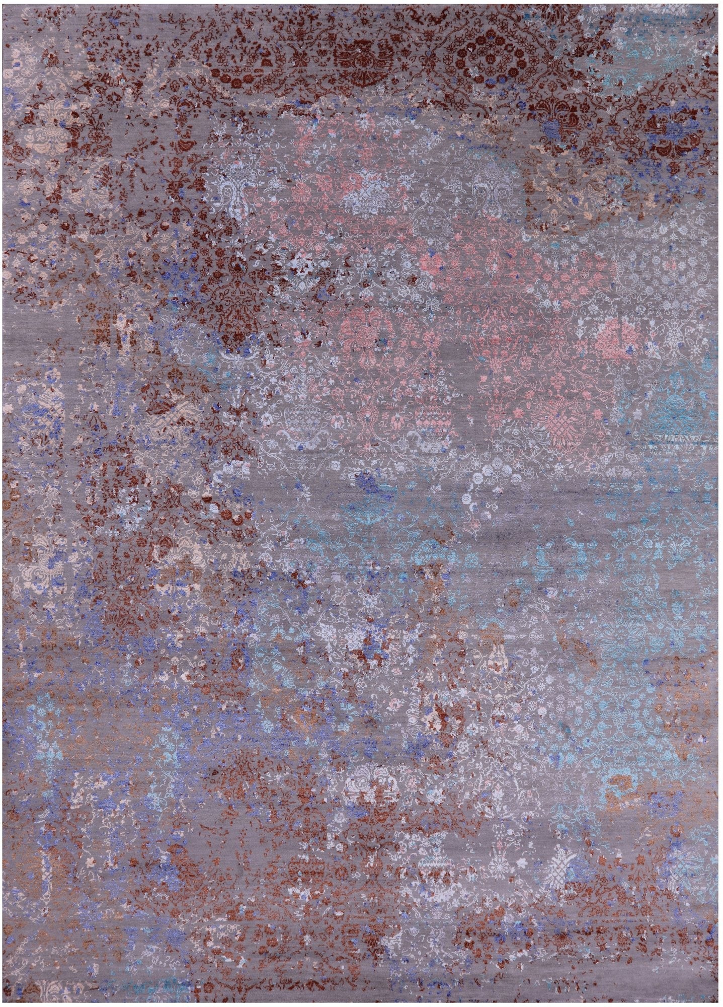 Modern Handmade Wool & Silk Rug - 8' 10" X 12' 9" - Golden Nile