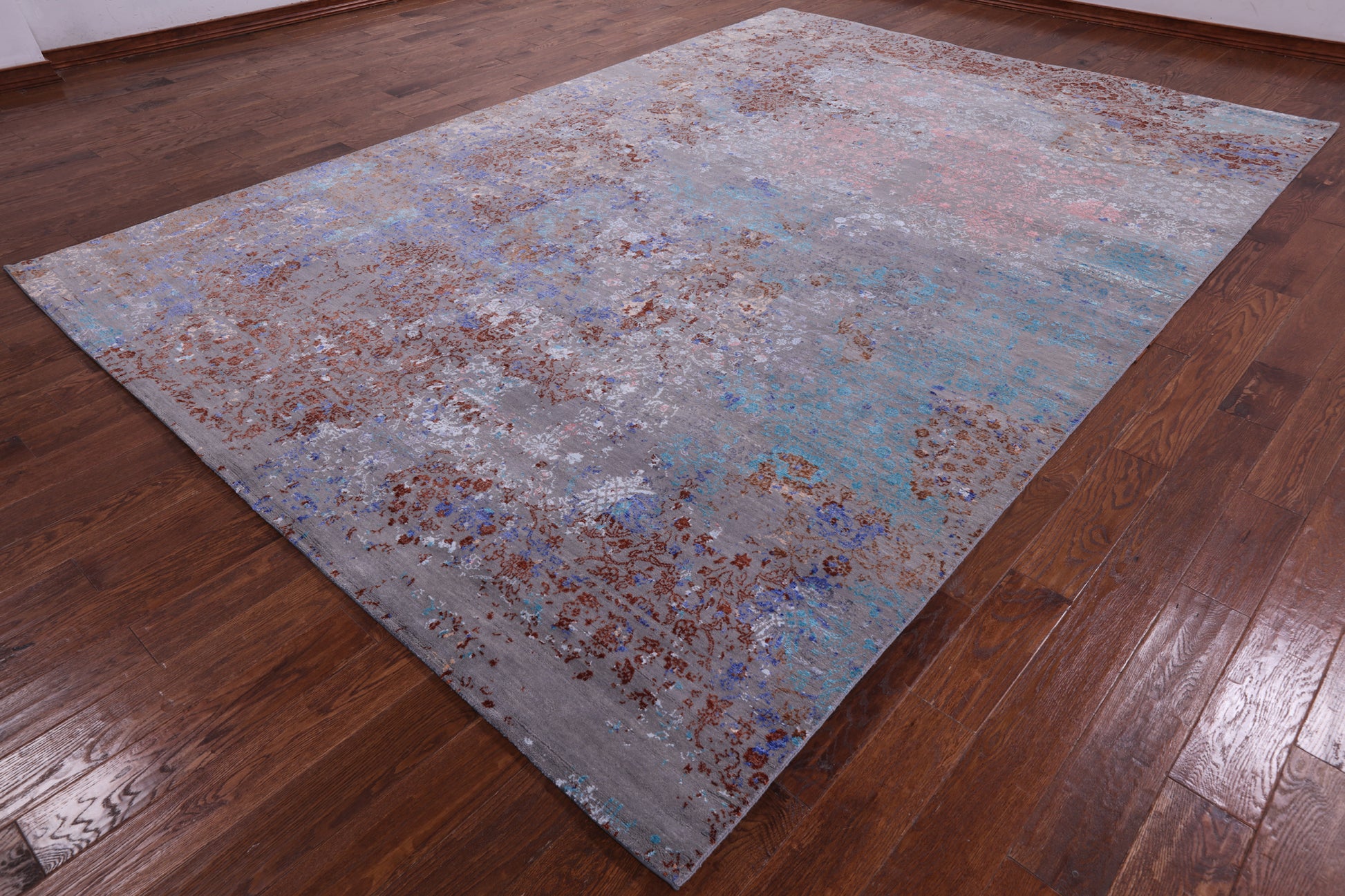 Modern Handmade Wool & Silk Rug - 8' 10" X 12' 9" - Golden Nile