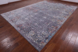 Grey Modern Handmade Wool & Silk Rug - 9' 11" X 13' 11" - Golden Nile