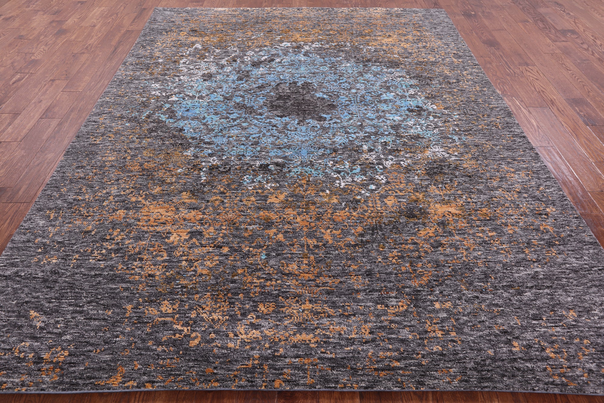 Modern Hand Knotted Wool & Silk Rug - 7' 11" X 10' 1" - Golden Nile
