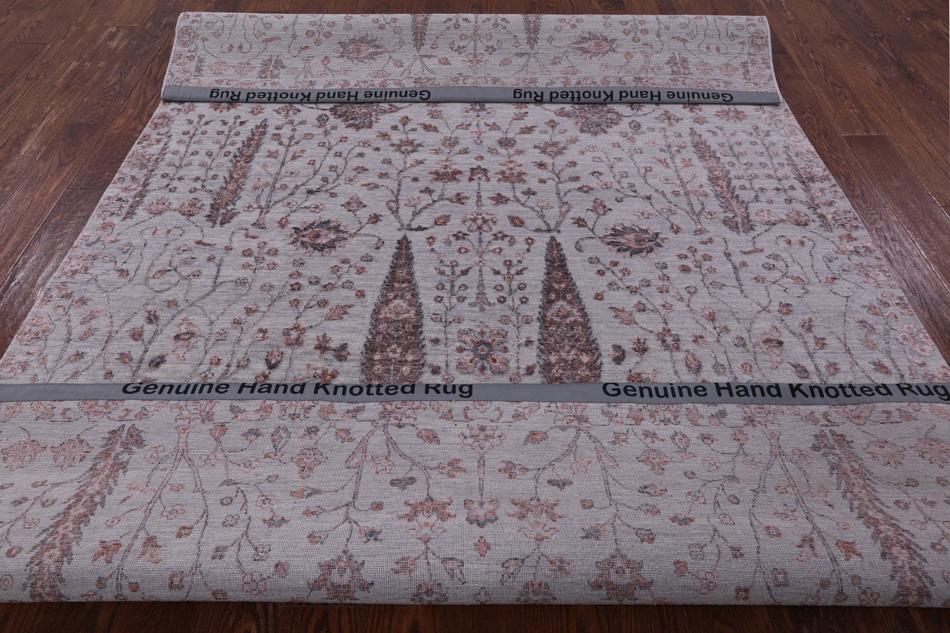 Grey Persian Ziegler Handmade Wool & Silk Rug - 6' 5" X 9' 4" - Golden Nile