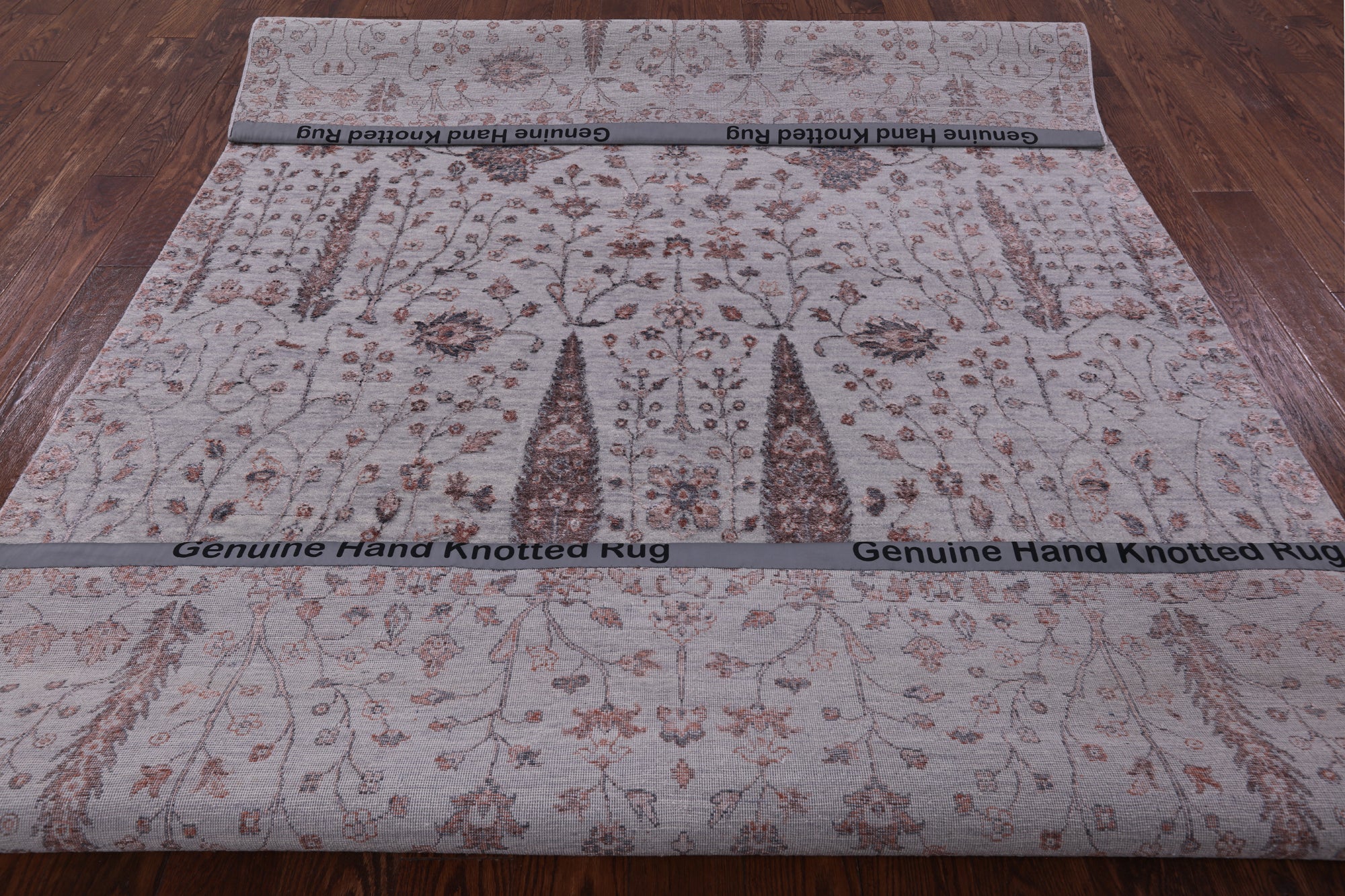 Grey Persian Ziegler Handmade Wool & Silk Rug - 6' 5" X 9' 4" - Golden Nile