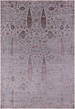 Grey Persian Ziegler Handmade Wool & Silk Rug - 6' 5" X 9' 4" - Golden Nile