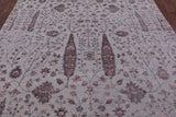 Grey Persian Ziegler Handmade Wool & Silk Rug - 6' 5" X 9' 4" - Golden Nile