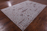Grey Persian Ziegler Handmade Wool & Silk Rug - 6' 5" X 9' 4" - Golden Nile