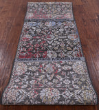 Grey Modern Handmade Wool & Silk Runner Rug - 2' 7" X 10' 1" - Golden Nile