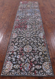 Grey Modern Handmade Wool & Silk Runner Rug - 2' 7" X 10' 1" - Golden Nile