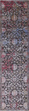 Grey Modern Handmade Wool & Silk Runner Rug - 2' 7" X 10' 1" - Golden Nile